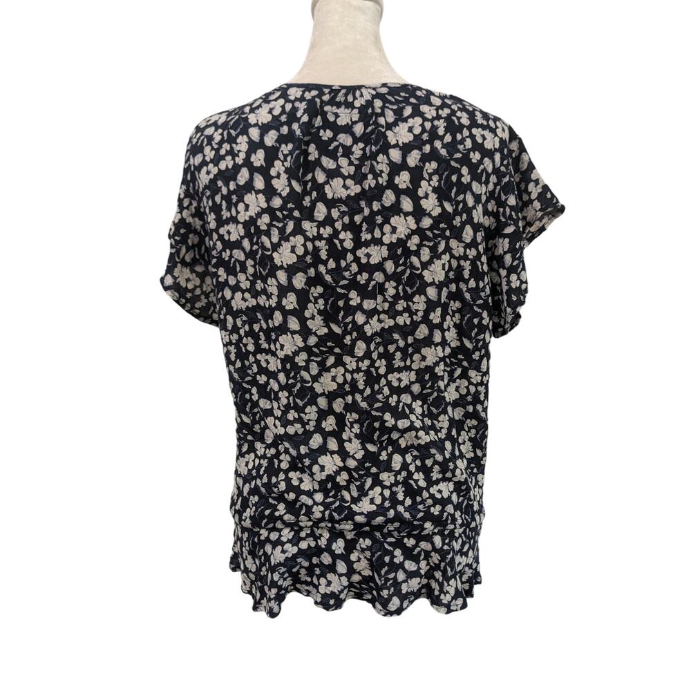 Rails Bretton Blue Floral Button Up Blouse Medium - image 4